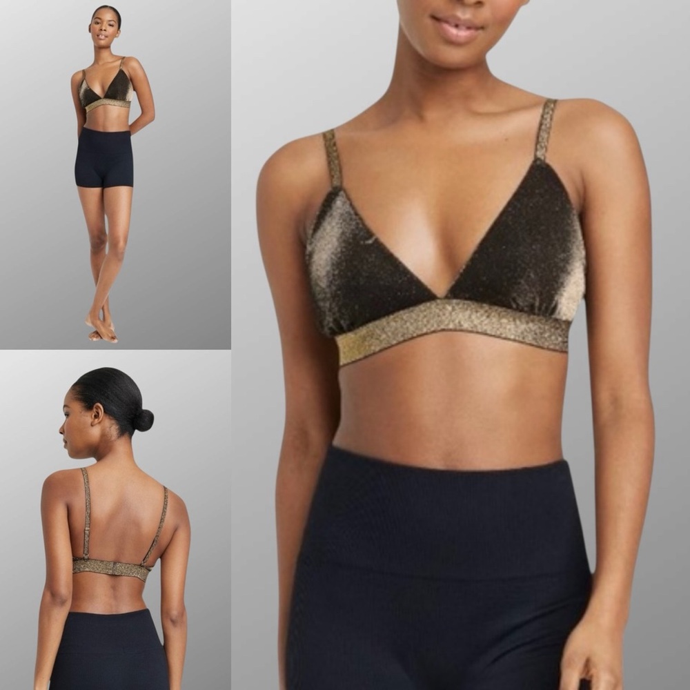 Colsie | Women’s Black/Gold Shimmer Bralette Size: XL